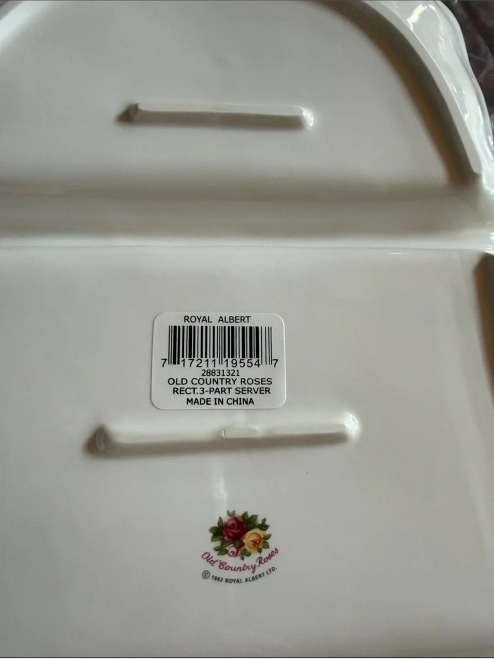 ROYAL ALBERT OCR 3 partition Serving Tray, 17.5”x9.5”, New in Box, Royal Doulton